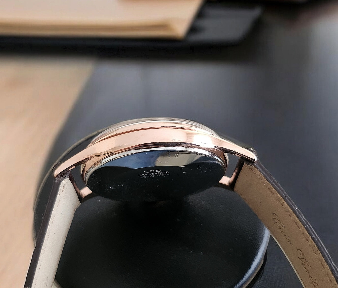 Chronograph Suisse 17 Jewels Antimagnetique panda rose gold