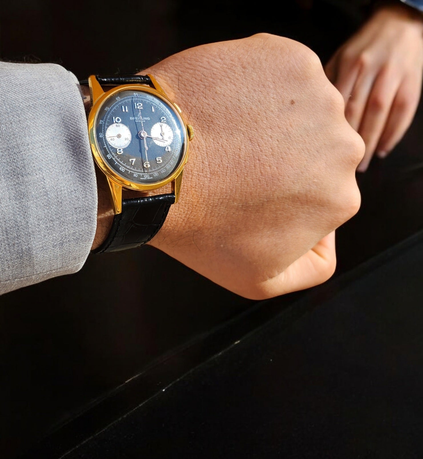 Breitling Genève Vintage panda  Cronógrafo – A Elegância do Tempo